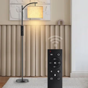62" Arched Floor Lamp with Remote Control and Bulb Included