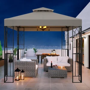 8 Ft W x 8 Ft D Metal Patio Gazebo
