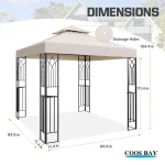 8 Ft W x 8 Ft D Metal Patio Gazebo