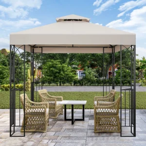 8 Ft W x 8 Ft D Metal Patio Gazebo