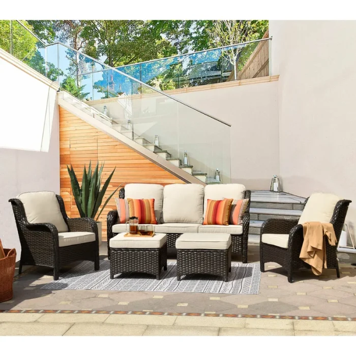 Amanda 5 - Person Outdoor Seating Group with Cushions