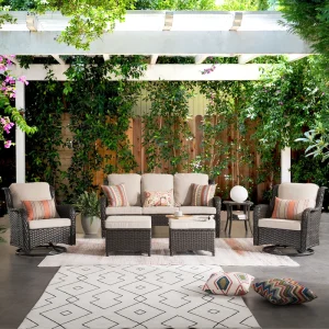 Tommy 6 Piece Wicker/Rattan Sofa Seating Group with Cushions